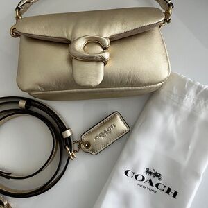 Coach Pillow Tabby Shoulder Bag 18 Brass/Metallic Soft Gold